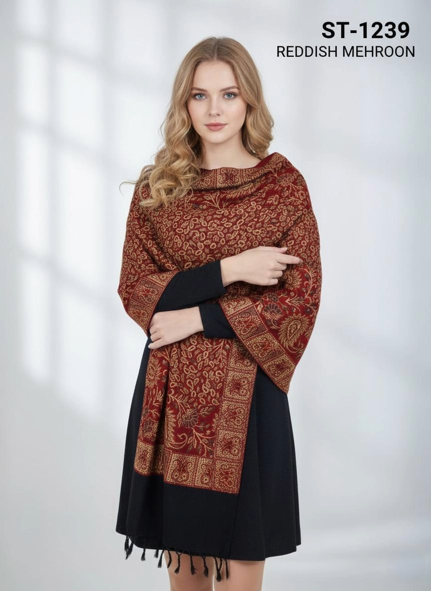 ACCROW WOOL MULTY JAMAVAR STOLE